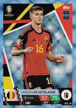 2024 Topps Match Attax Euro 2024 Germany - Blue Crystal Holograph #BEL10 Charles De Ketelaere Front