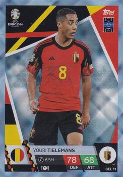 2024 Topps Match Attax Euro 2024 Germany - Blue Crystal Holograph #BEL11 Youri Tielemans Front