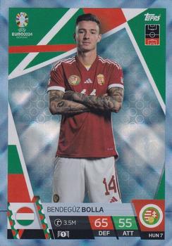 2024 Topps Match Attax Euro 2024 Germany - Blue Crystal Holograph #HUN7 Bendegúz Bolla Front