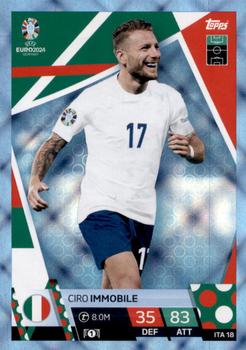 2024 Topps Match Attax Euro 2024 Germany - Blue Crystal Holograph #ITA18 Ciro Immobile Front