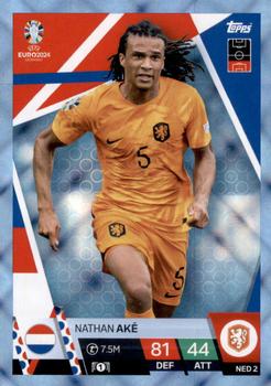 2024 Topps Match Attax Euro 2024 Germany - Blue Crystal Holograph #NED2 Nathan Aké Front