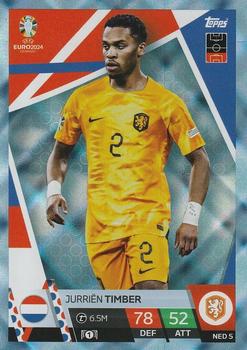 2024 Topps Match Attax Euro 2024 Germany - Blue Crystal Holograph #NED5 Jurriën Timber Front