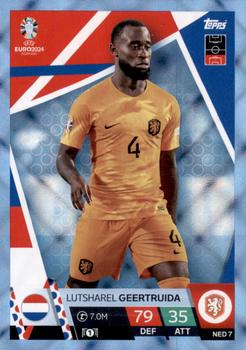 2024 Topps Match Attax Euro 2024 Germany - Blue Crystal Holograph #NED7 Lutsharel Geertruida Front