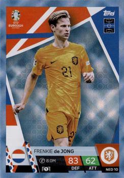 2024 Topps Match Attax Euro 2024 Germany - Blue Crystal Holograph #NED10 Frenkie de Jong Front