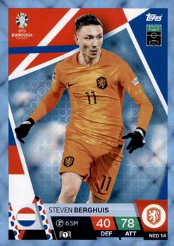 2024 Topps Match Attax Euro 2024 Germany - Blue Crystal Holograph #NED14 Steven Berghuis Front