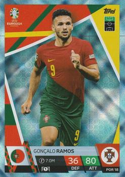 2024 Topps Match Attax Euro 2024 Germany - Blue Crystal Holograph #POR18 Gonçalo Ramos Front