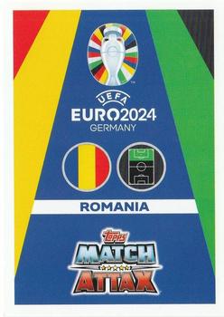 2024 Topps Match Attax Euro 2024 Germany - Blue Crystal Holograph #ROM17 George Puşcaş Back
