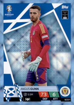 2024 Topps Match Attax Euro 2024 Germany - Blue Crystal Holograph #SCO1 Angus Gunn Front