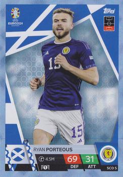 2024 Topps Match Attax Euro 2024 Germany - Blue Crystal Holograph #SCO5 Ryan Porteous Front