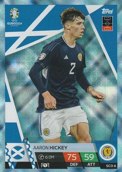 2024 Topps Match Attax Euro 2024 Germany - Blue Crystal Holograph #SCO6 Aaron Hickey Front