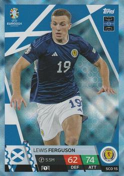 2024 Topps Match Attax Euro 2024 Germany - Blue Crystal Holograph #SCO15 Lewis Ferguson Front