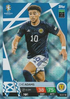 2024 Topps Match Attax Euro 2024 Germany - Blue Crystal Holograph #SCO18 Ché Adams Front