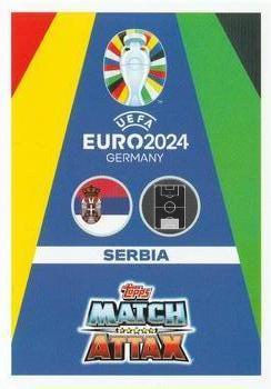 2024 Topps Match Attax Euro 2024 Germany - Blue Crystal Holograph #SRB1 Vanja Milinković-Savić Back
