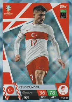 2024 Topps Match Attax Euro 2024 Germany - Blue Crystal Holograph #TUR16 Cengiz Ünder Front
