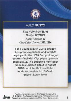 2023-24 Topps Chelsea Team Set #3 Malo Gusto Back