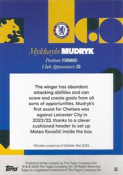 2023-24 Topps Chelsea Team Set #31 Mykhailo Mudryk Back