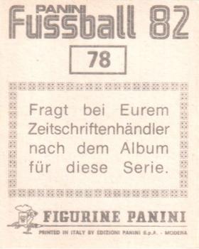 1981-82 Panini Fussball 82 Stickers #78 Pasi Rautiainen Back