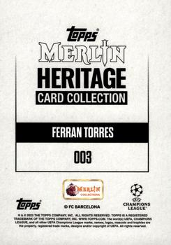 2023-24 Merlin Heritage UEFA Club Competitions - Blue #003 Ferran Torres Back