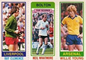 1980-81 Topps Footballer (Pink Back) #1 / 63 / 36 Ray Clemence / Neil Whatmore / Willie Young Front