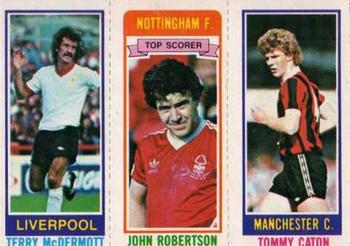 1980-81 Topps Footballer (Pink Back) #7 / 46 / 151 Terry McDermott / John Robertson / Tommy Caton Front