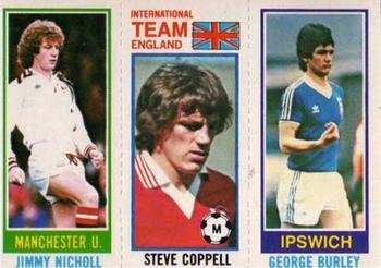 1980-81 Topps Footballer (Pink Back) #23 / 107 / 27 Jimmy Nicholl / Steve Coppell / George Burley Front