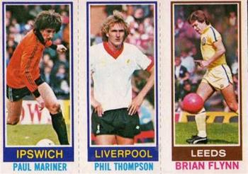 1980-81 Topps Footballer (Pink Back) #26 / 11 / 99 Paul Mariner / Phil Thompson / Brian Flynn Front