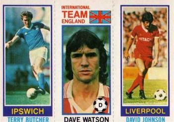 1980-81 Topps Footballer (Pink Back) #31 / 117 / 5 Terry Butcher / Dave Watson / David Johnson Front