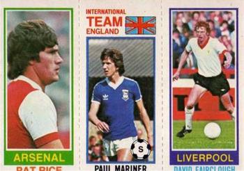 1980-81 Topps Footballer (Pink Back) #39 / 103 / 9 Pat Rice / Paul Mariner / David Fairclough Front
