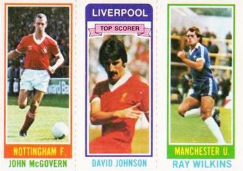 1980-81 Topps Footballer (Pink Back) #72 / 42 / 14 John McGovern / David Johnson / Ray Wilkins Front
