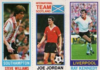 1980-81 Topps Footballer (Pink Back) #85 / 162 / 10 Steve Williams / Joe Jordan / Ray Kennedy Front