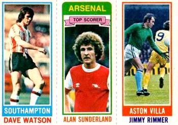 1980-81 Topps Footballer (Pink Back) #86 / 45 / 78 Dave Watson / Alan Sunderland / Jimmy Rimmer Front