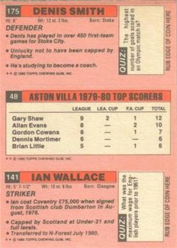 1980-81 Topps Footballer (Pink Back) #141 / 48 / 175 Ian Wallace / Gary Shaw / Denis Smith Back