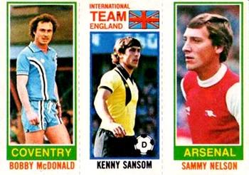 1980-81 Topps Footballer (Pink Back) #142 / 111 / 41 Bobby McDonald / Kenny Sansom / Sammy Nelson Front