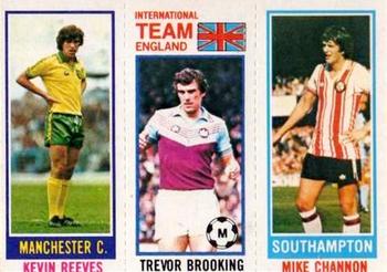 1980-81 Topps Footballer (Pink Back) #149 / 104 / 84 Kevin Reeves / Trevor Brooking / Mike Channon Front