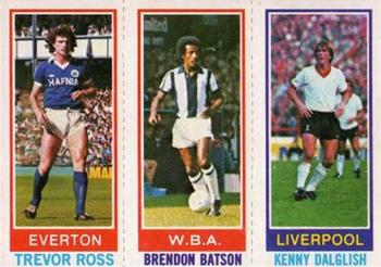1980-81 Topps Footballer (Pink Back) #180 / 154 / 2 Trevor Ross / Brendon Batson / Kenny Dalglish Front