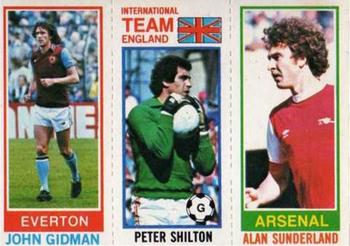 1980-81 Topps Footballer (Pink Back) #182 / 118 / 34 John Gidman / Peter Shilton / Alan Sunderland Front