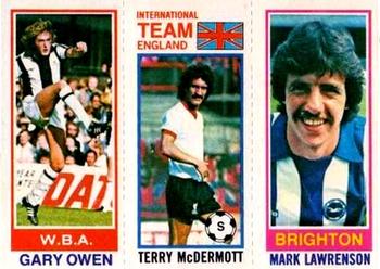 1980-81 Topps Footballer (Pink Back) #189 / 116 / 144 Gary Owen / Terry McDermott / Mark Lawrenson Front