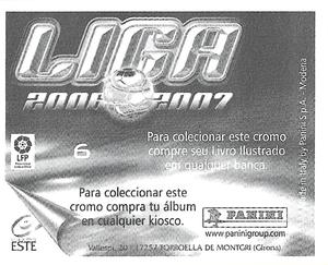2006-07 Panini Liga Este Stickers (Mexico Version) #6 Luis Prieto Back