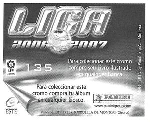 2006-07 Panini Liga Este Stickers (Mexico Version) #135 Rufete Back