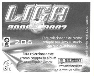 2006-07 Panini Liga Este Stickers (Mexico Version) #206 Michel Salgado Back