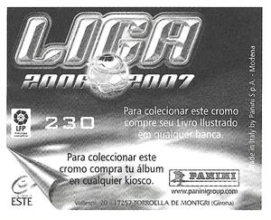 2006-07 Panini Liga Este Stickers (Mexico Version) #230 Pereyra Back