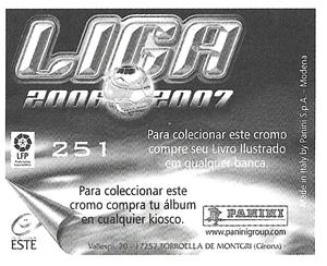 2006-07 Panini Liga Este Stickers (Mexico Version) #251 Puñal Back