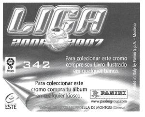 2006-07 Panini Liga Este Stickers (Mexico Version) #342 Quique Sanchez Flores Back