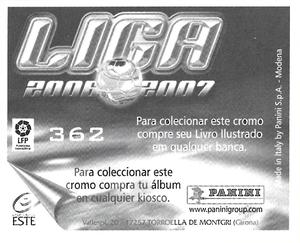 2006-07 Panini Liga Este Stickers (Mexico Version) #362 Manuel Pellegrini Back