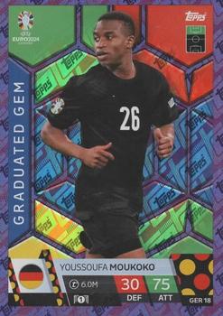 2024 Topps Match Attax Euro 2024 Germany - Purple Sapphire Holograph #GER18 Youssoufa Moukoko Front