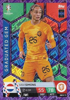 2024 Topps Match Attax Euro 2024 Germany - Purple Sapphire Holograph #NED11 Xavi Simons Front