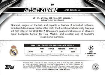 2023-24 Topps UEFA Club Competitions #10 Zinédine Zidane Back