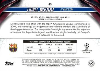 2023-24 Topps UEFA Club Competitions #63 Lionel Messi Back