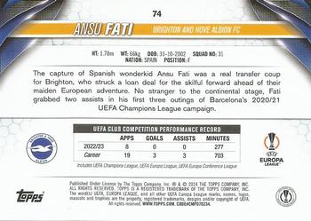 2023-24 Topps UEFA Club Competitions #74 Ansu Fati Back
