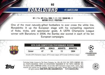 2023-24 Topps UEFA Club Competitions #92 Ronaldinho Back